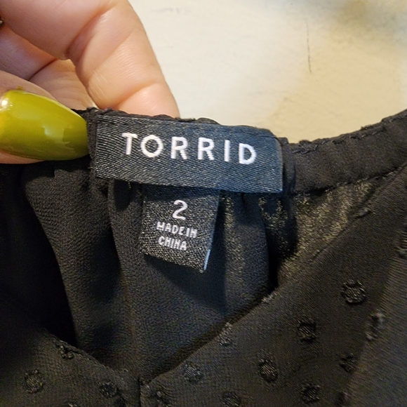 Torrid Black Ruffle Detail Women's Plus Size Tank Top 2 - Picture 2 of 11
